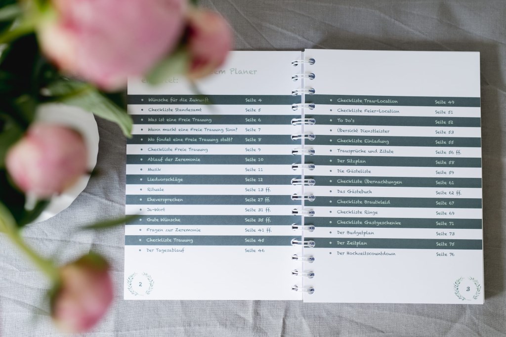 Hochzeitsratgeber Inhaltsverzeichnis