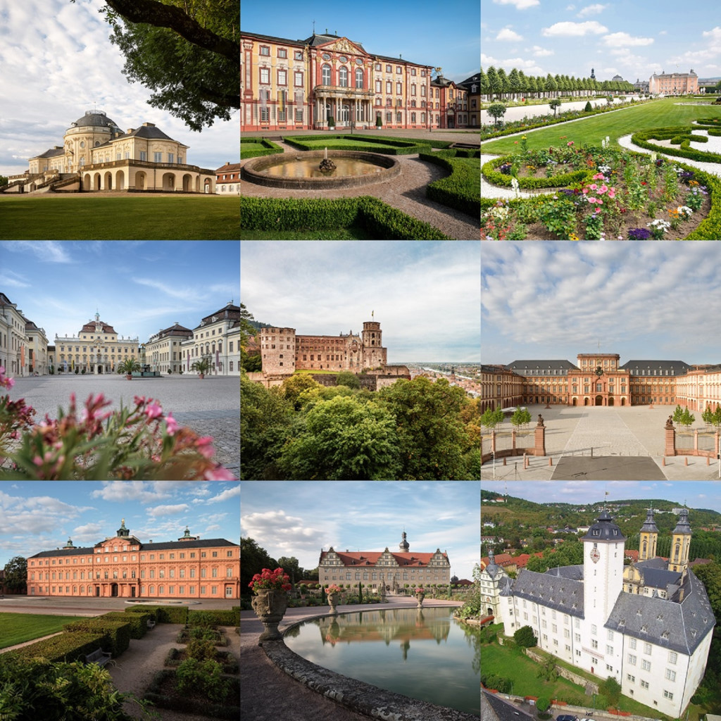 Collage Hochzeitsschlösser Baden-Württemberg